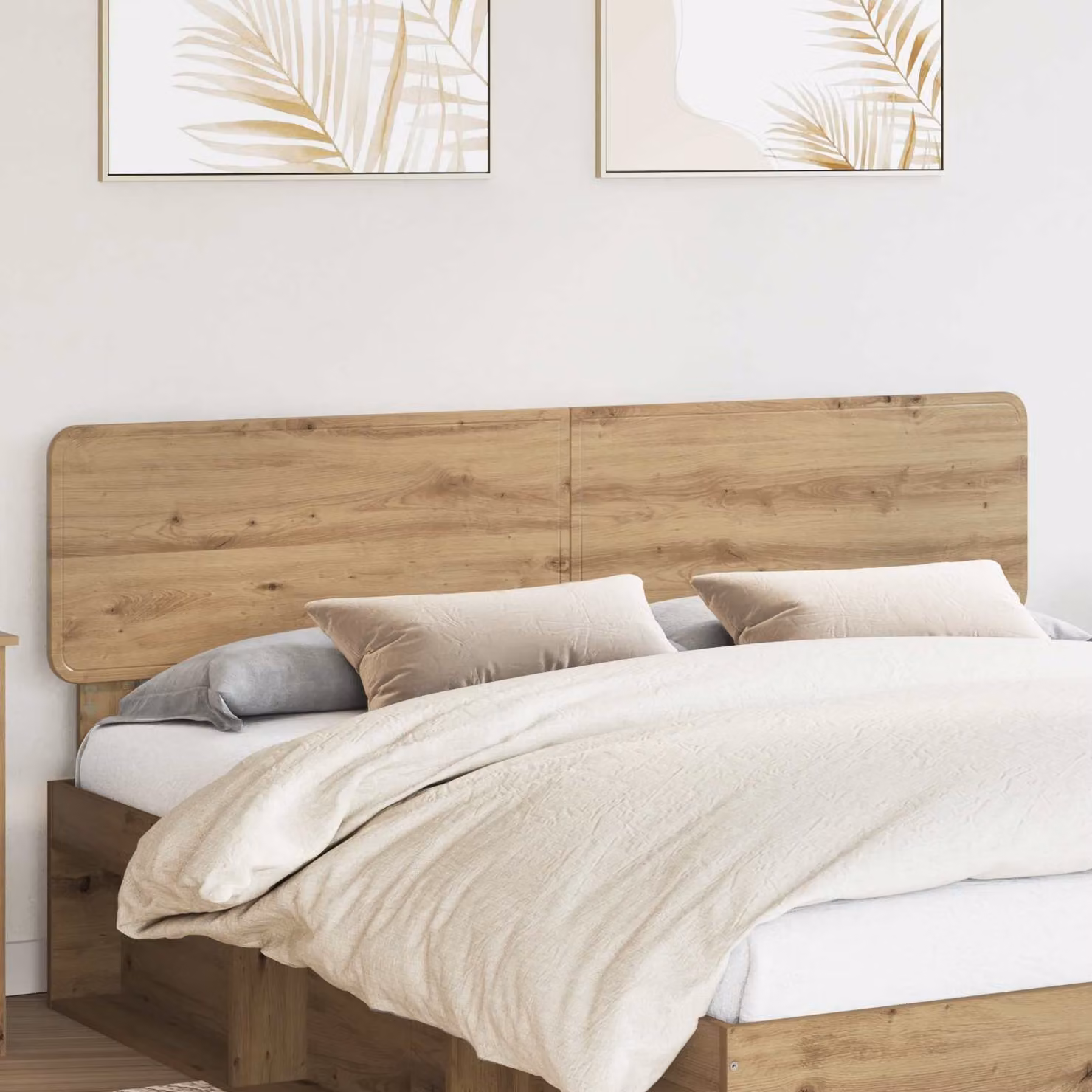 Testiera per letto vidaXL in legno ingegnerizzato rovere marrone con design minimalista