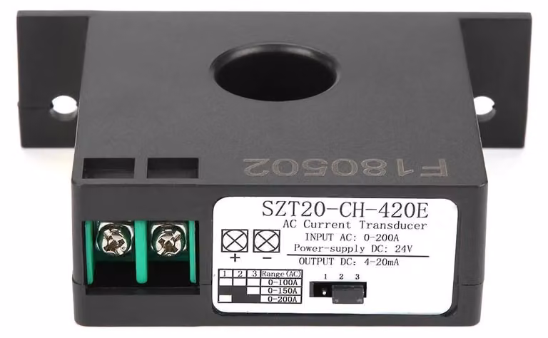 Trasformatore di corrente AC, da 0 a 200 A, con uscita 0-5 V / 0-10 V / 4-20 mA