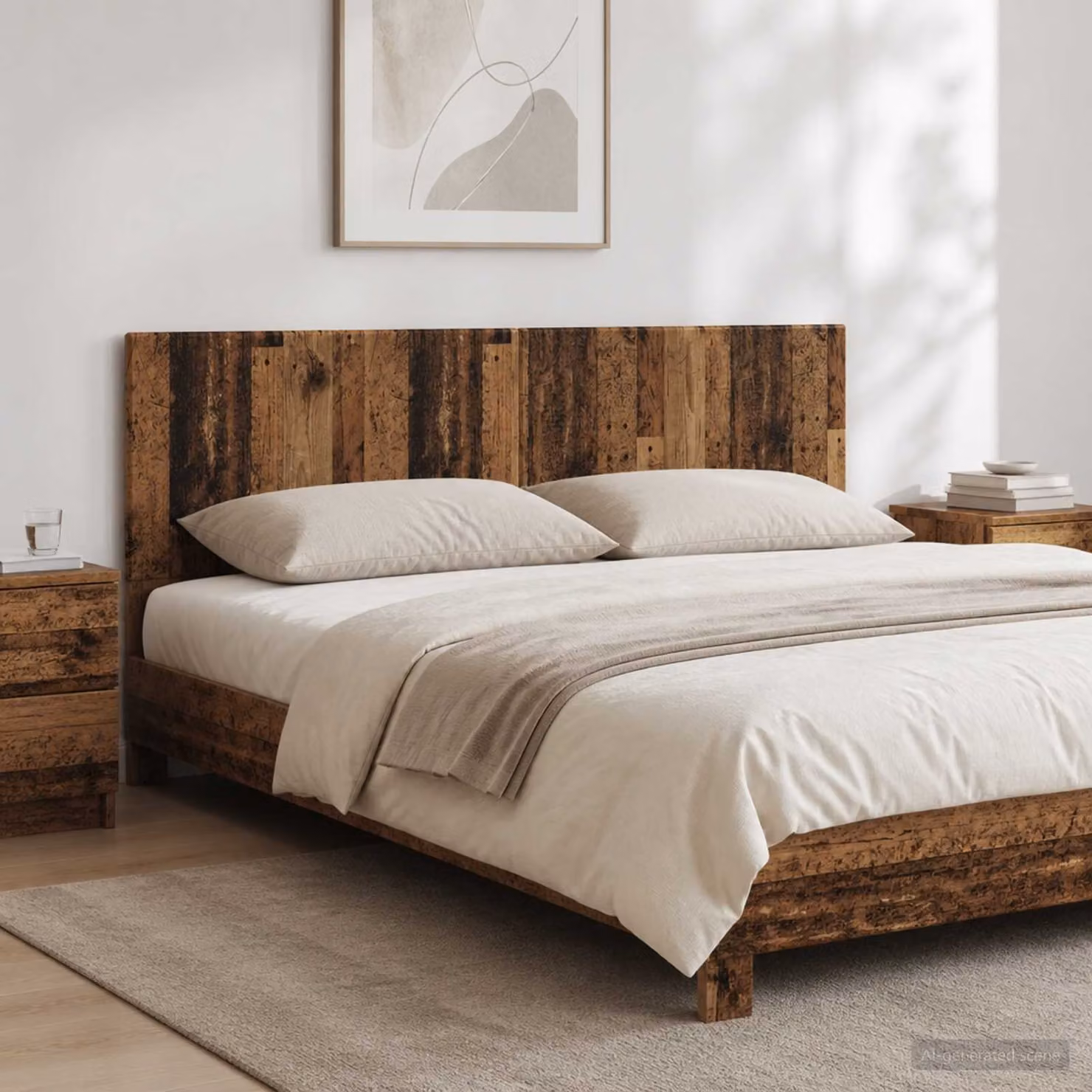 Testiera da muro vidaXL BREDA in legno ingegnerizzato marrone con ripiano integrato