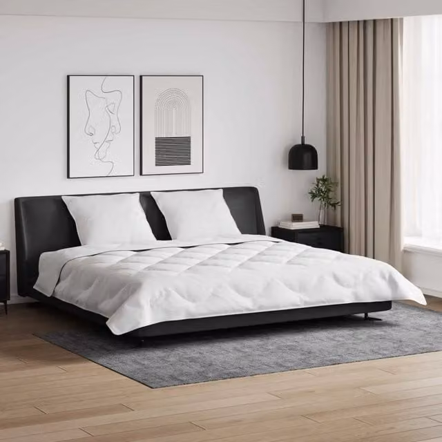 Set di 3 pezzi composto da duvet invernale e cuscini in microfibra bianca vidaXL
