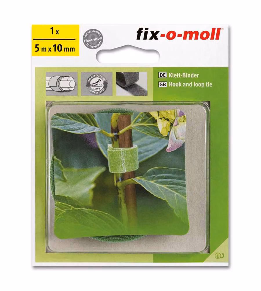 Fix-O-Moll Nastro Verde 5m x 10mm per Giardino e Piante