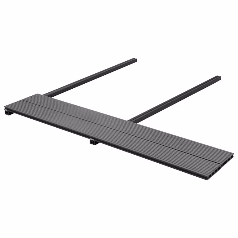 Set di 108 pezzi di pavimento da deck vidaXL in WPC colore grigio antracite