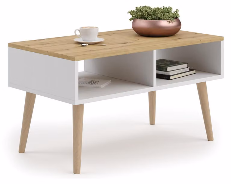 Tavolino Sandi Bianco - rovere artisan