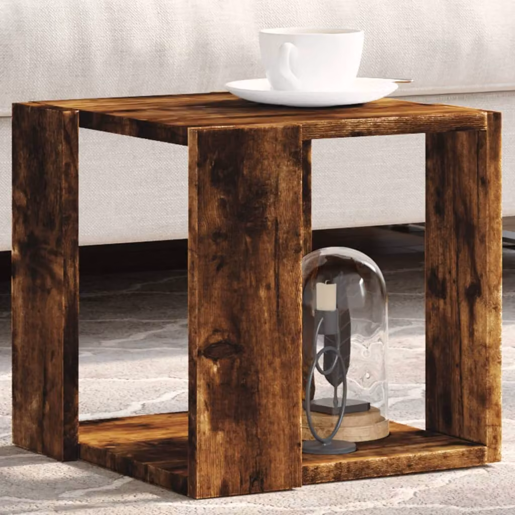 vidaXL Tavolino da Salotto Quadrato in Legno Rovere Marrone L/P/H: 32 x 32 x 30 cm