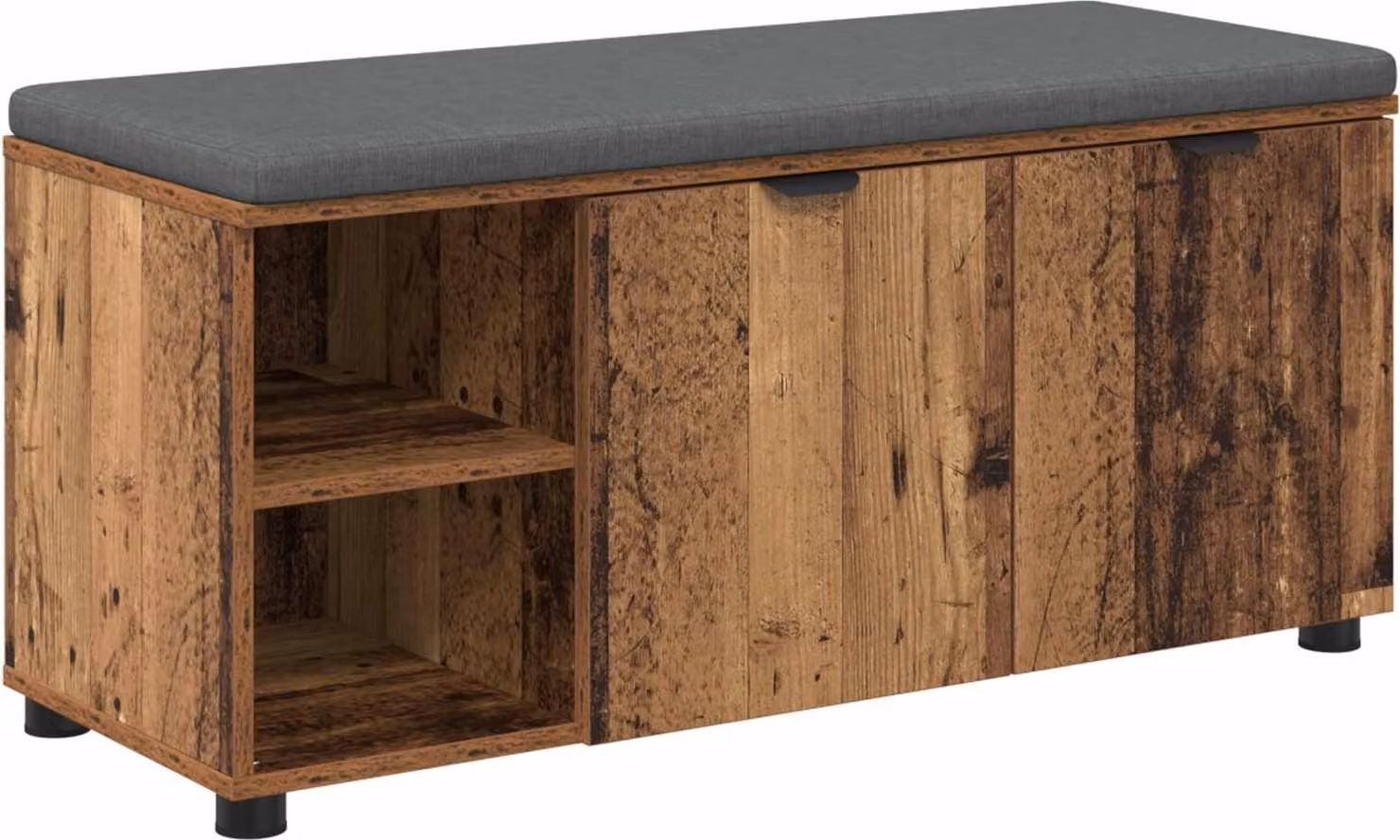 Panca per ingresso con cuscino Legno vecchio 100 x 38 x 46 cm