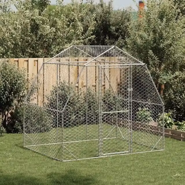 Recinto per polli Videx in acciaio zincato colore argento L: 2,5 m, P: 2 m, H: 2,25 m