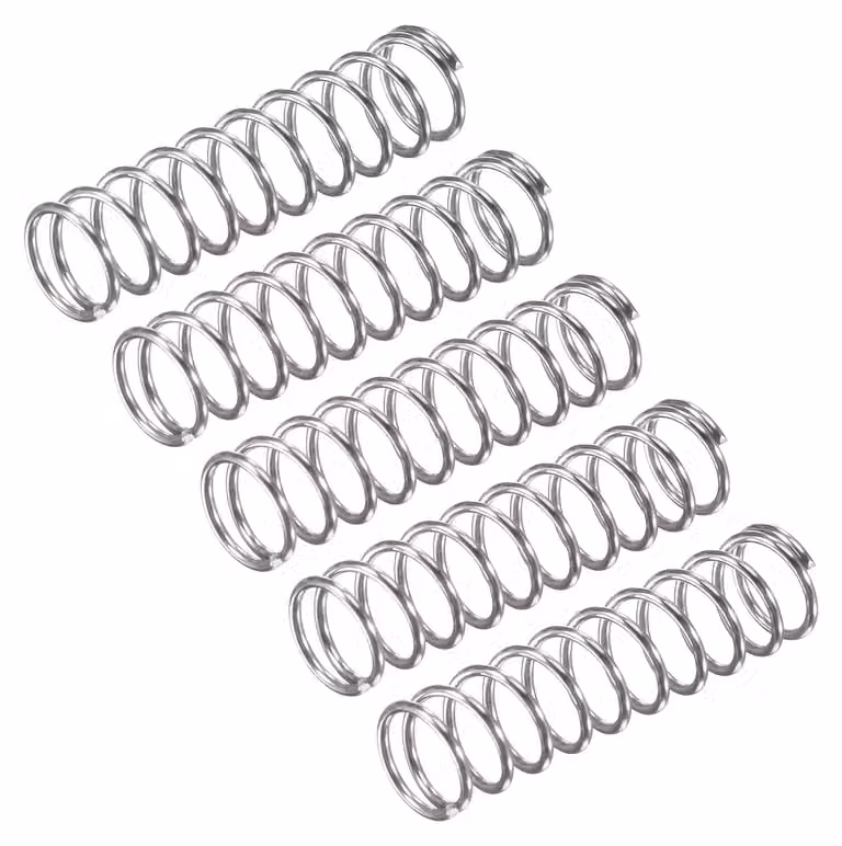 Molle a compression, 5 pezzi, acciaio inossidabile 304, 8x0,8x30 mm, colore argento