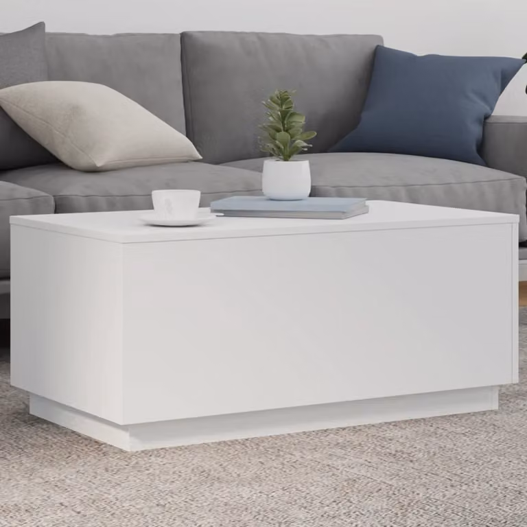 vidaXL Tavolino da Soggiorno Moderno Bianco L: 90 cm, P: 50 cm, H: 40 cm