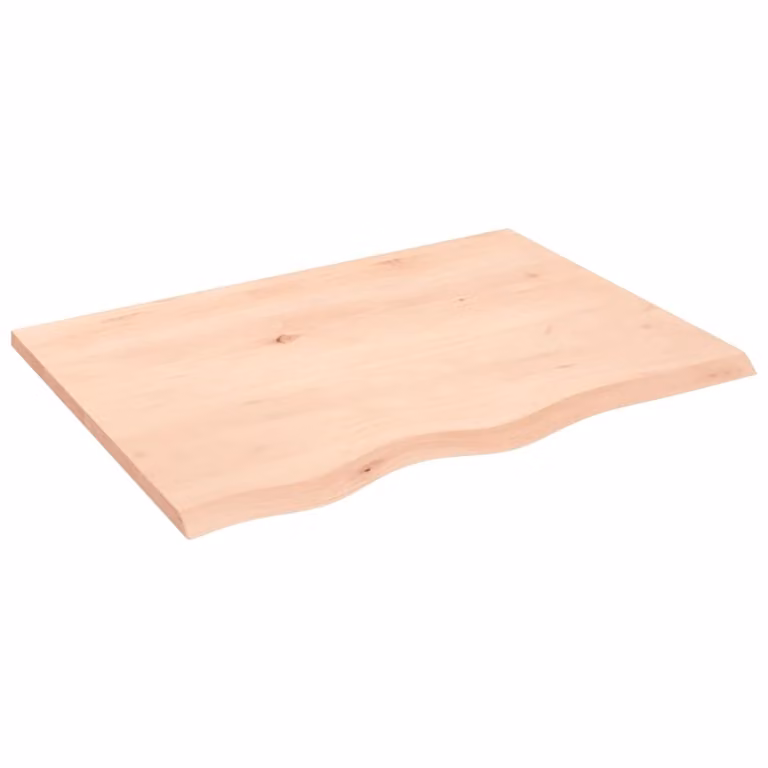 Piano Bagno 80x60x2 cm in Legno Massello Non Trattato