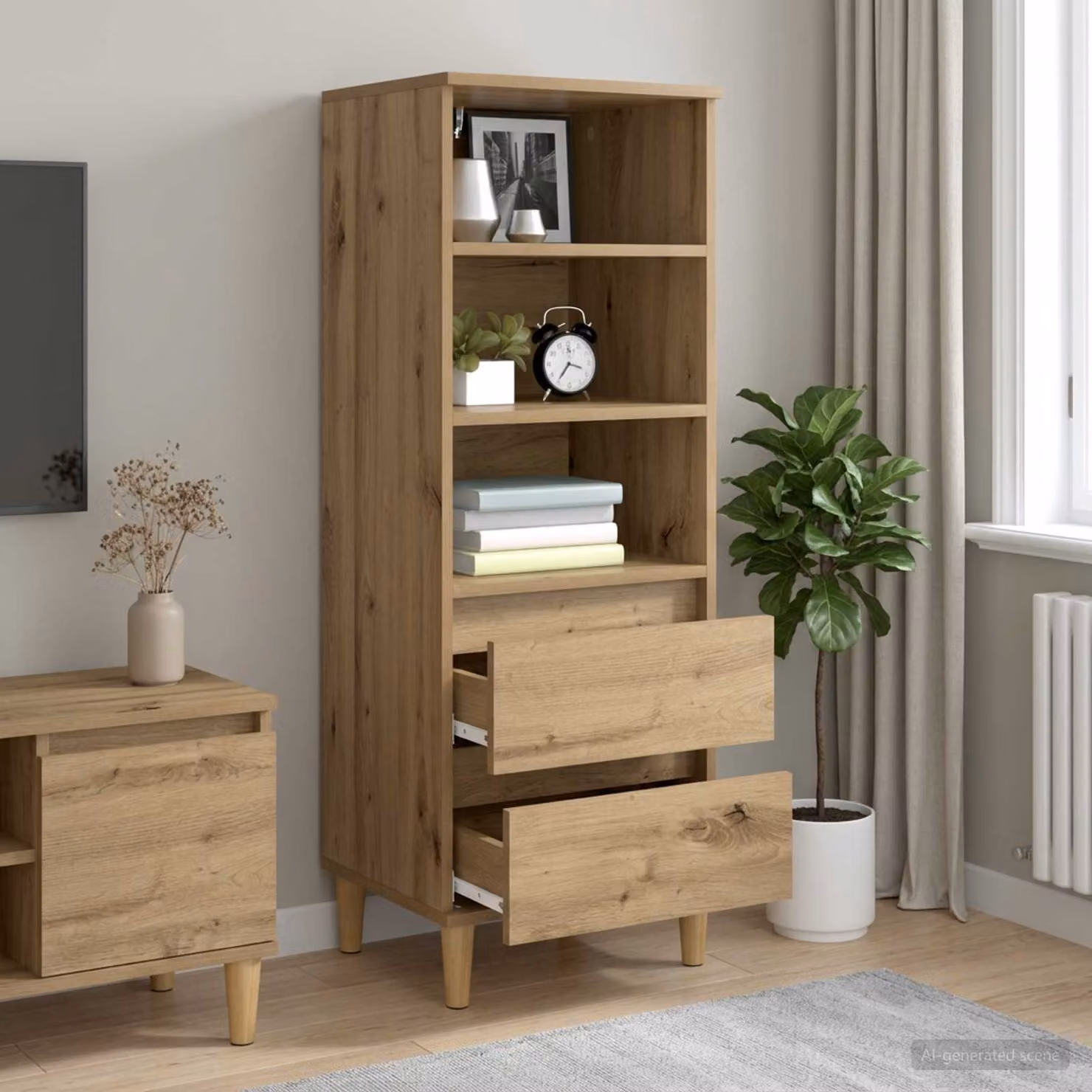Credenza moderna vidaXL in rovere marrone L/P/H: 40 x 36 x 110 cm