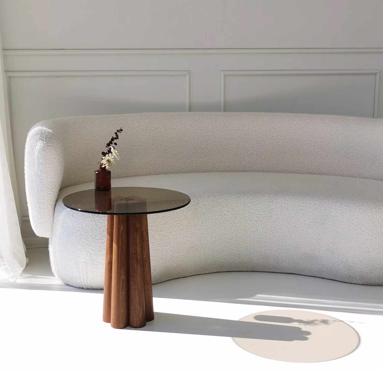 Skye Decor, Thales - Bronzo, Noce, Tavolino, 100% vetro temperato, Bronzo, 50 x 50 x 50 cm