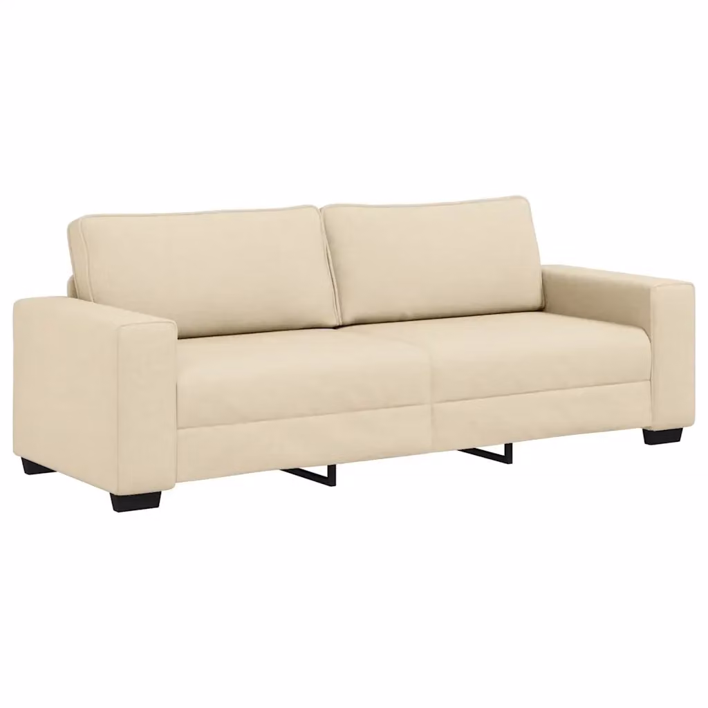 Divano moderno vidaXL in tessuto beige con cuscini inclusi L: 220 cm, P: 77 cm, H: 82 cm – 2
