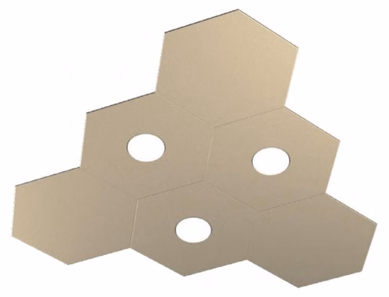 Plafoniera Moderna 6 Moduli Hexagon Metallo Sabbia 3 Luci Led 12X3W