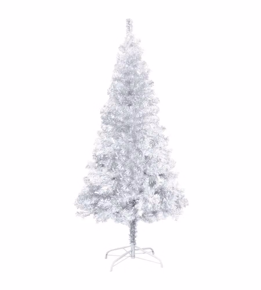 Set Albero Natale Artificiale LED e Palline Argento 120cm PET
