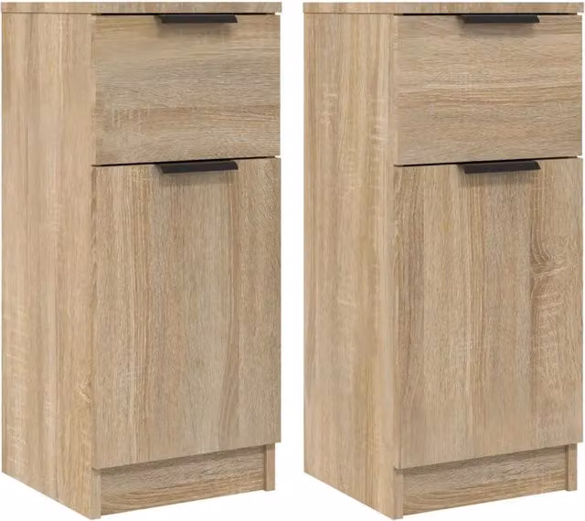 Set di 2 Credenze Design In in Legno Multistrato Rovere Sonoma, Colore Marrone e Beige, L/P/H: 30 x 30 x 70 cm