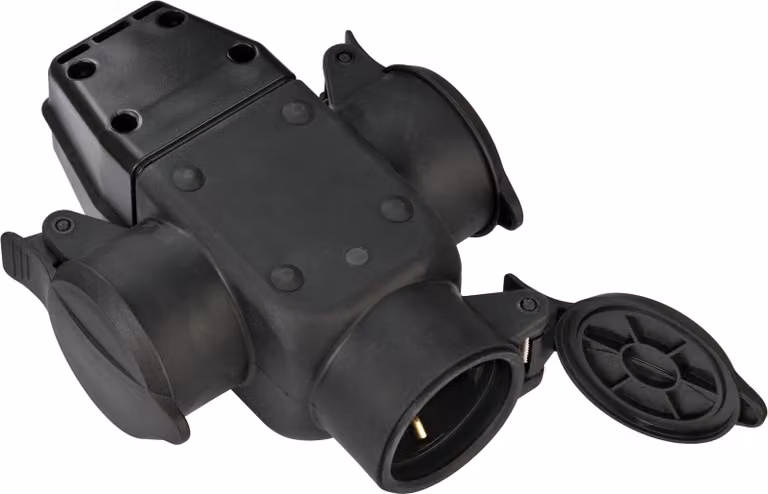 Brennenstuhl 1082120 Kreuzverteiler Schuko-Gummikupplung 3fach IP44