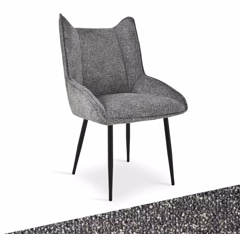 Sedia da pranzo in velluto, nero e bianco, ergonomica, con gambe regolabili, confezione singola