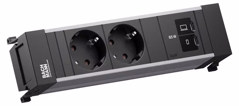 BACHMANN POWER FRAME 2xCEE7/3, 1xUSB-C/C 65 W, lunghezza 0,2 m
