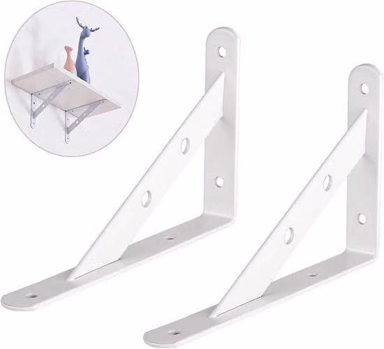 Supporto triangolare per assi da muratura - 350 x 220 mm - Bianco
