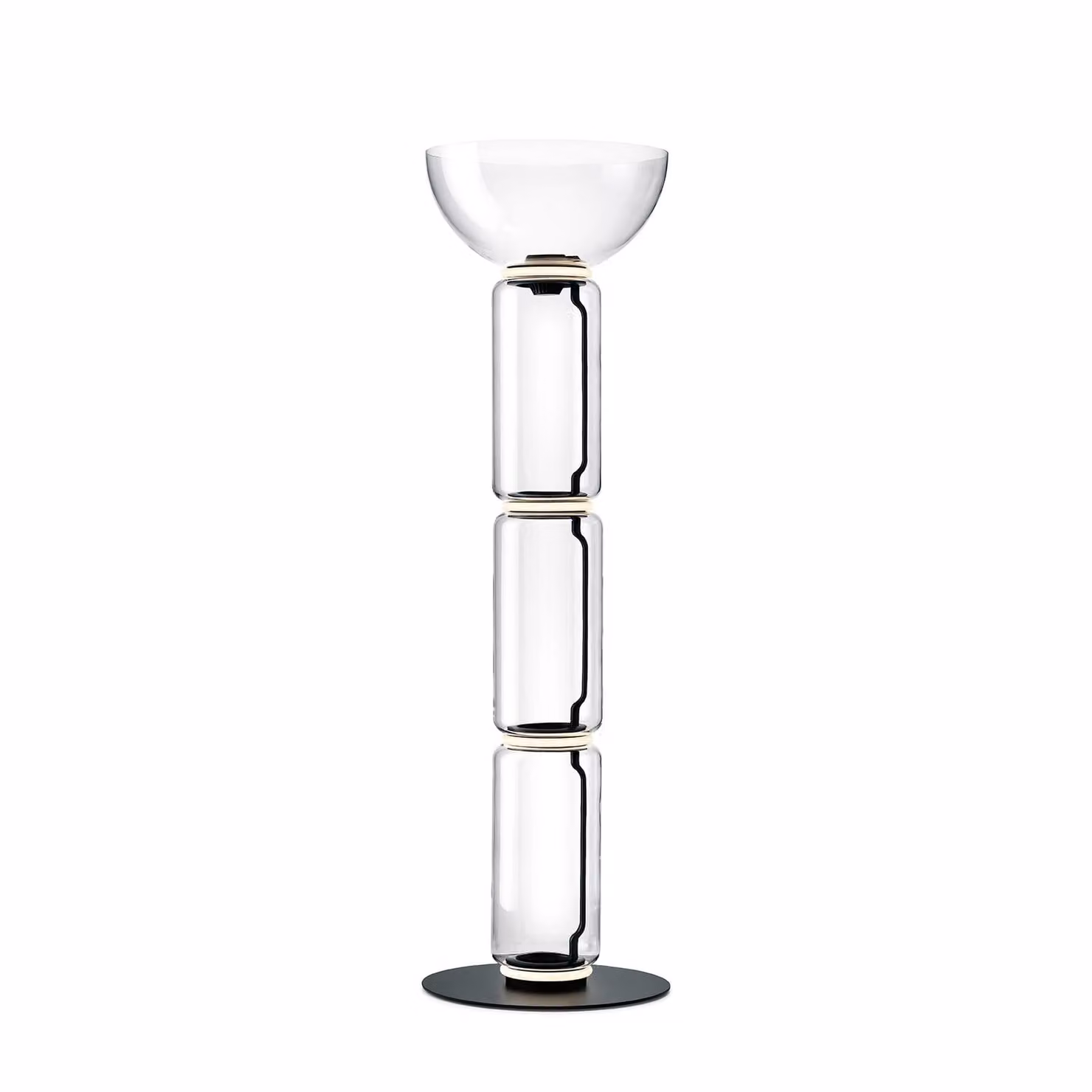 Flos - Noctambule Floor 3 High Cylinder Bowl Big Base - Lampada da terra - Nero