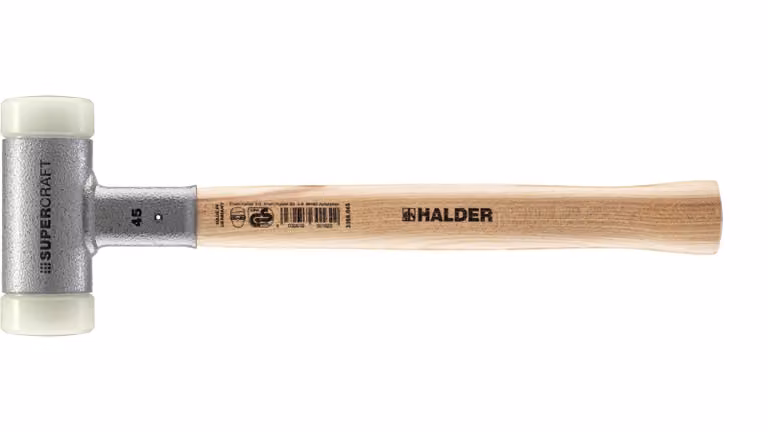Mazza SUPERCRAFT a facce morbide, non ribattuta, con manico in hickory, Ø 45, nylon