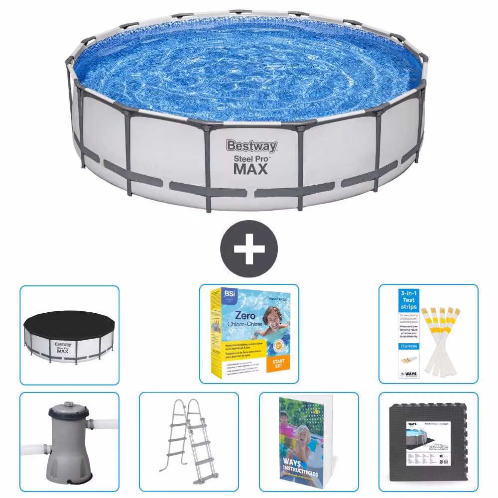 Bestway Steel Pro MAX, piscina in acciaio, forma rotonda - 457x122 cm - 6 pezzi, modello S607