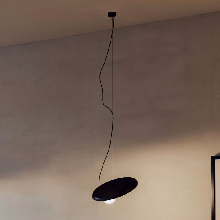 Milan Iluminación Lampada a sospensione Wire, dimmerabile, Nero, Soggiorno / Sala da pranzo, Metallo, Design, Lampada a sospensione