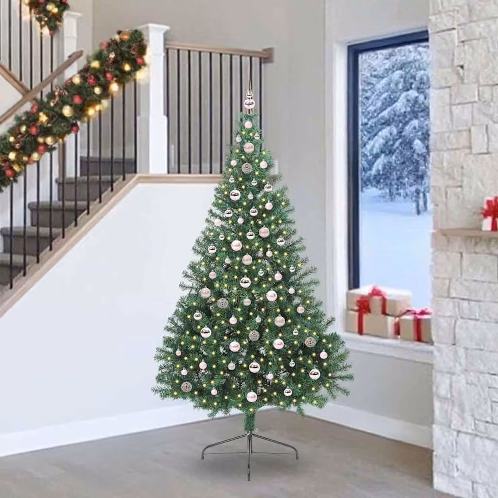 Maison Exclusive - Albero di Natale artificiale preilluminato verde 240 cm PVC