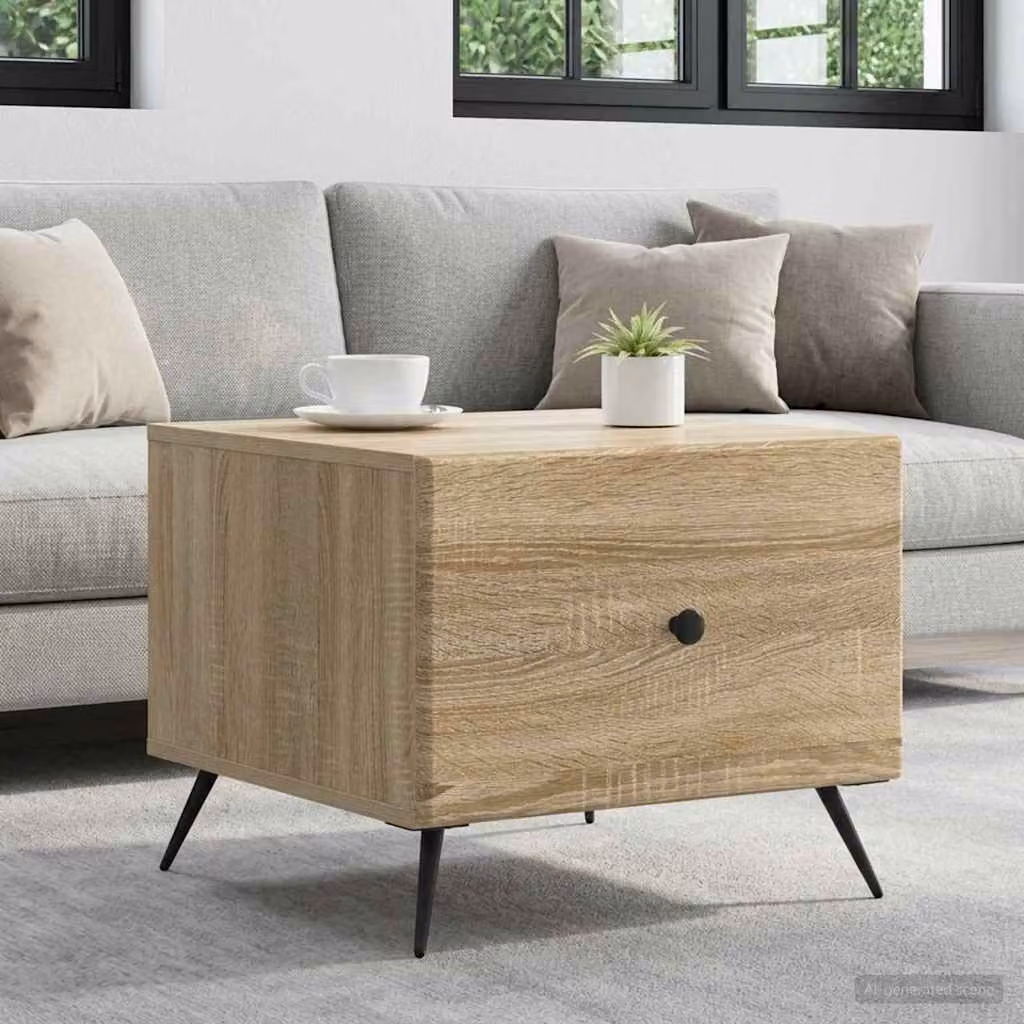 vidaXL Tavolino da salotto rettangolare in MDF color marrone L: 49 cm, P: 50 cm, H: 40 cm