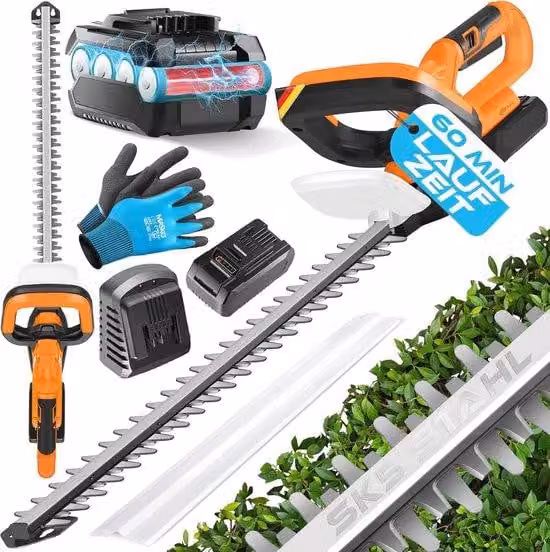 Tagliasiepi a batteria da 57 cm - Attrezzo da giardino a batteria