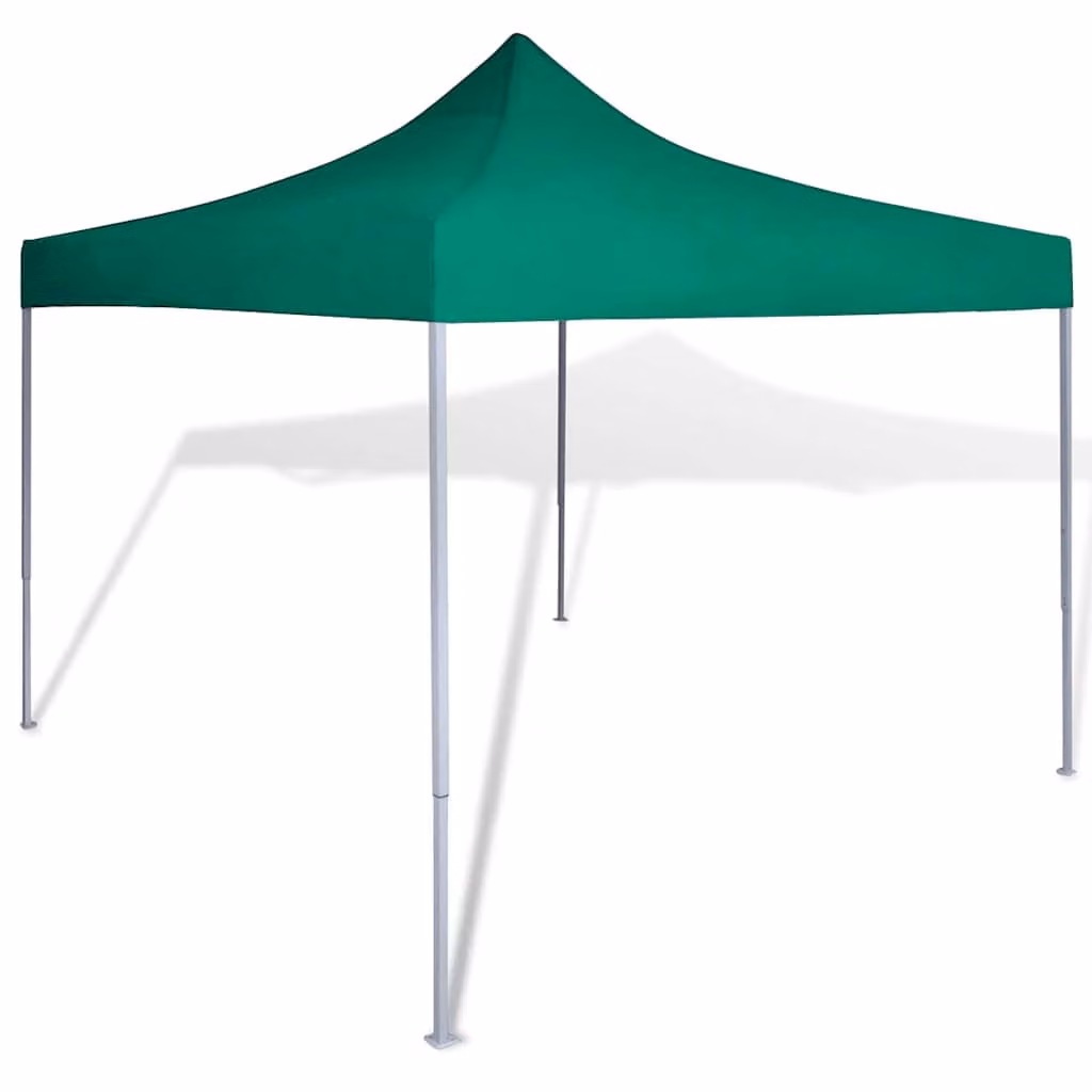 Tenda Pieghevole vidaXL Verde e Bianca in Acciaio e Poliestere