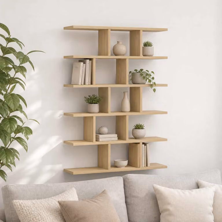 Scaffale da parete moderno vidaXL in Rovere Sonoma, L: 70 cm, P: 17 cm, H: 101 cm