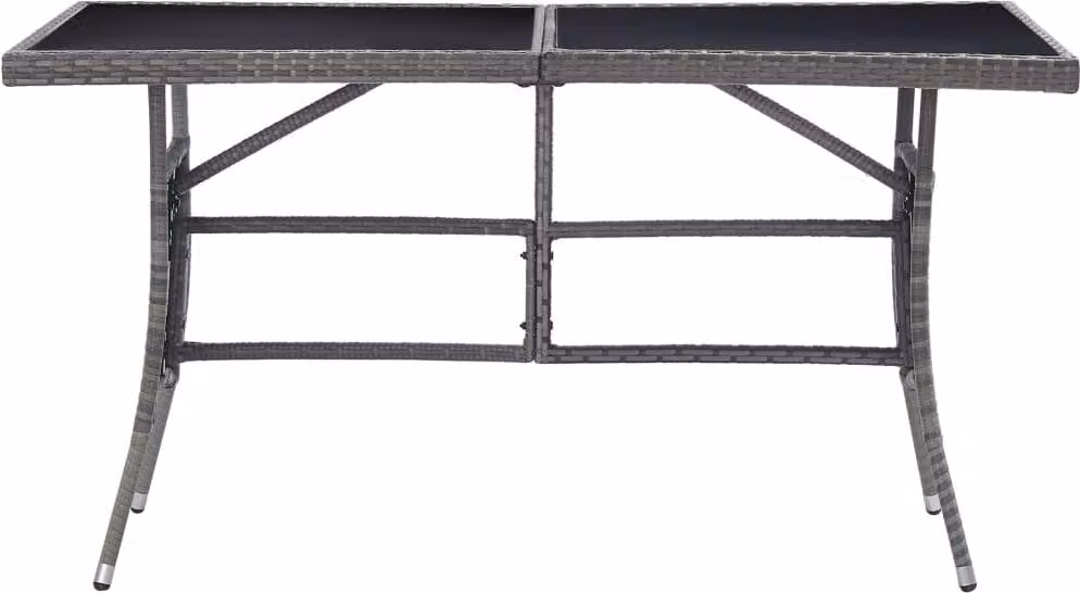 vidaXL Tavolo da giardino grigio 140 x 80 x 74 cm in poly rattan