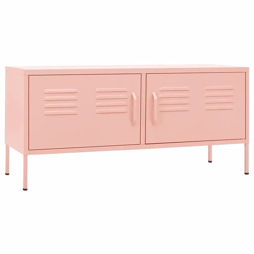 Mobile TV moderno vidaXL in metallo rosa L 105 cm x P 35 cm x H 50 cm – 2