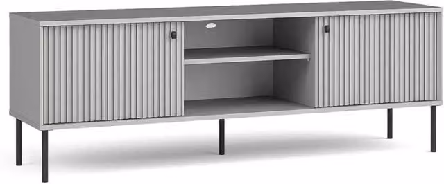 Mobile TV ISIS – 2 porte & 2 nicchie – Grigio – 157x55x41 cm