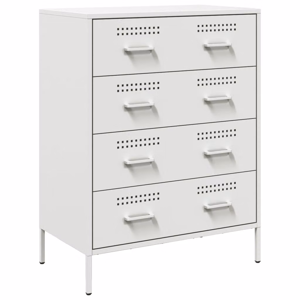 Credenza Bianca 68x39x89 cm in Acciaio