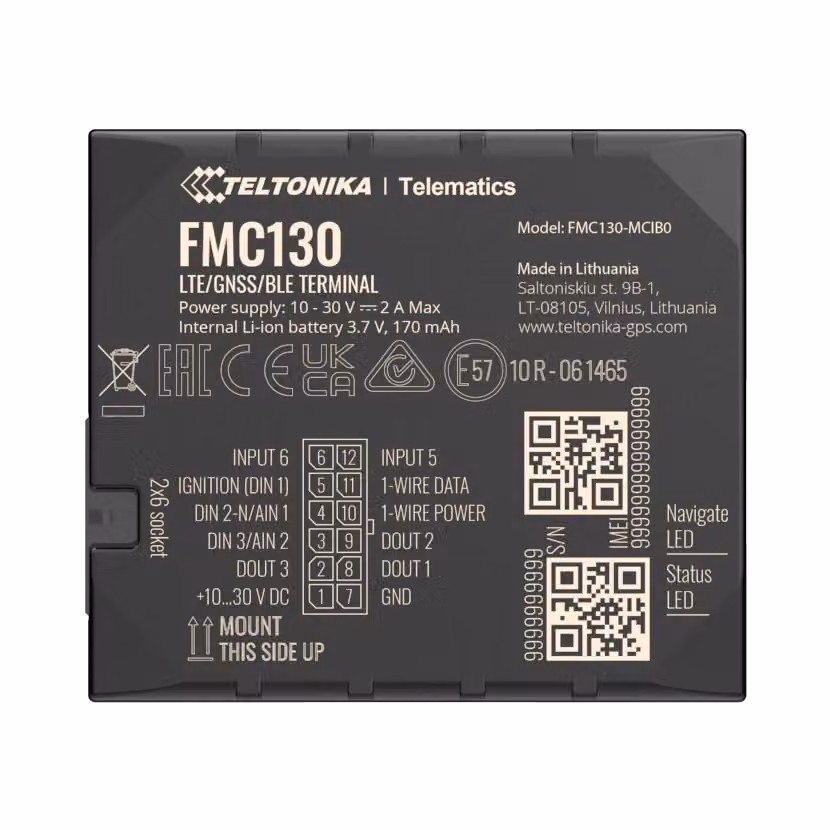 Teltonika FMC130 localizzatore e cercatore GPS Auto Nero