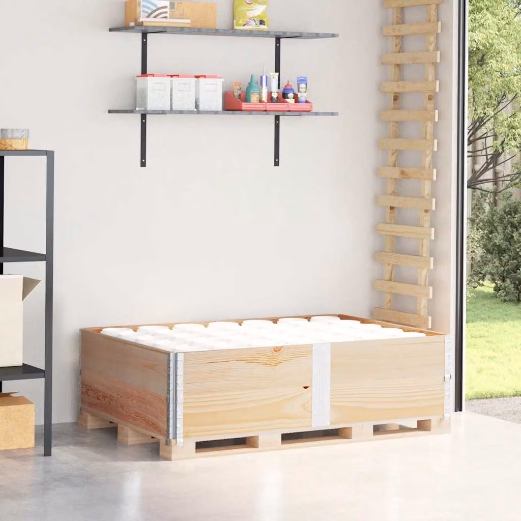Set di 2 pareti per pallet vidaXL in legno massello di pino color marrone, L: 150 cm, P: 100 cm