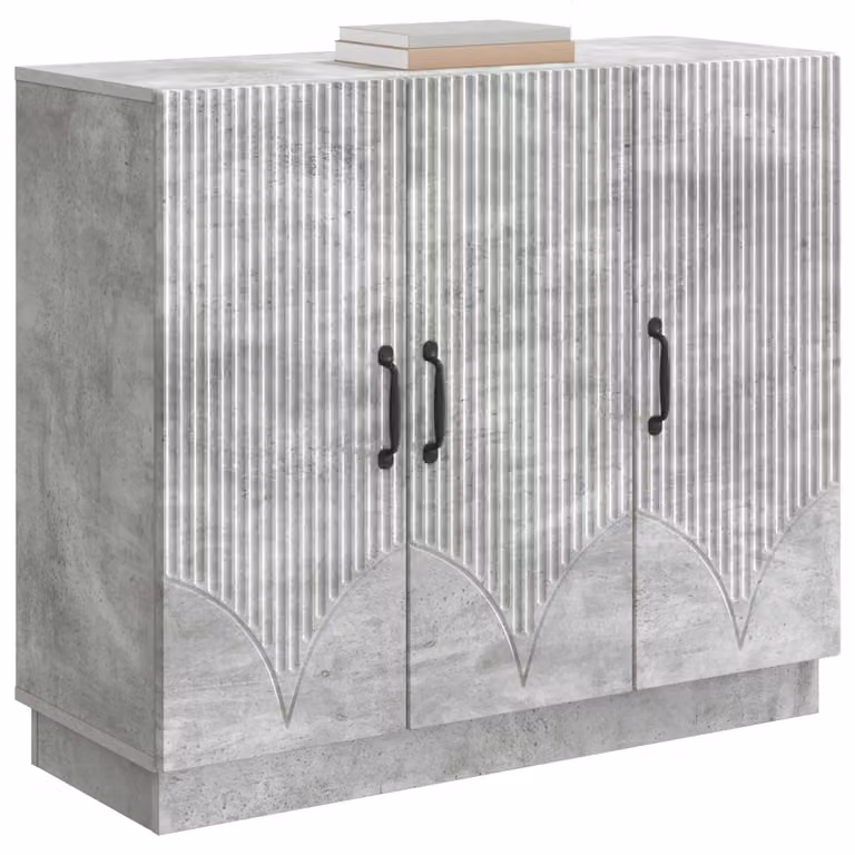 Credenza Grigio Cemento 89 x 34,5 x 77 cm Legno ingegnerizzato