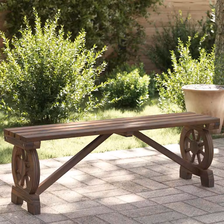 vidaXL Panca da Giardino in Legno di Abete Marrone L: 115 cm, P: 39,5 cm, H: 45,5 cm