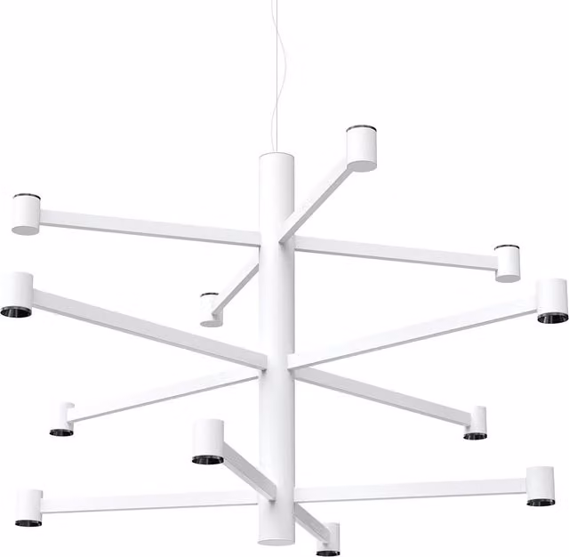 Lampadario a sospensione moderno Arkoslight Art in metallo bianco con tecnologia LED e luce bianco caldo