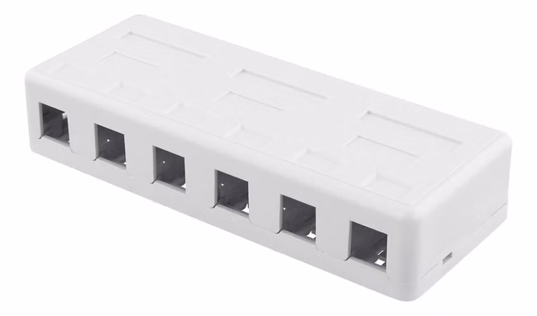 Presa di corrente a parete DELTACO per Keystone, 6 porte, bianco