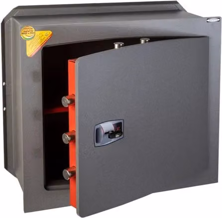 Cassaforte a muro Technomax DK/6 in acciaio grigio con chiave a doppia mappa, L/P/H: 48,0 x 42,0 x 33,5 cm