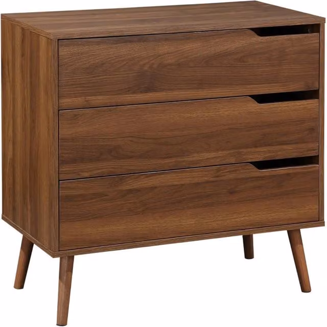 Cassettiera Sweeek in stile scandinavo effetto legno di pino, marrone opaco