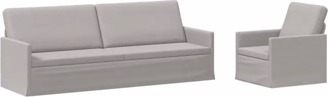 Set di 2 divani moderni vidaXL in tessuto grigio con struttura in metallo per il tuo soggiorno