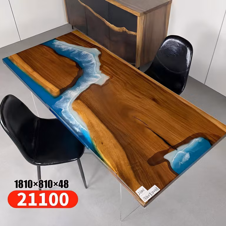 Tische Esstisch Design Tisch Moderne Meer Fluss Möbel 181x81 Epoxid Harz Ozean