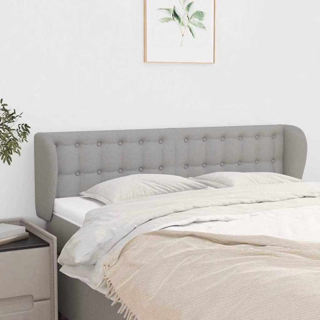 Testiera ad orecchio vidaXL in tessuto grigio chiaro con struttura in legno
