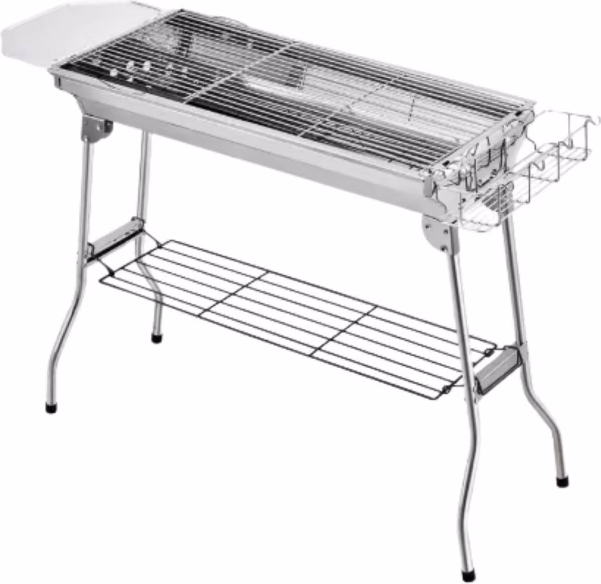 Barbecue portatile a carbonella in acciaio inox - Barbecue da campeggio pieghevole con padella antiaderente - Ideale per picnic, festival, giardini e cortili