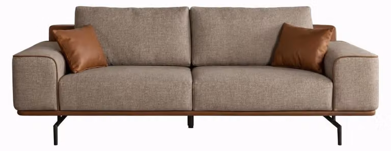 Beiges Sofa-Set Luxuriöses 3-Sitzer Sofa Moderne Wohnzimmer Couchen
