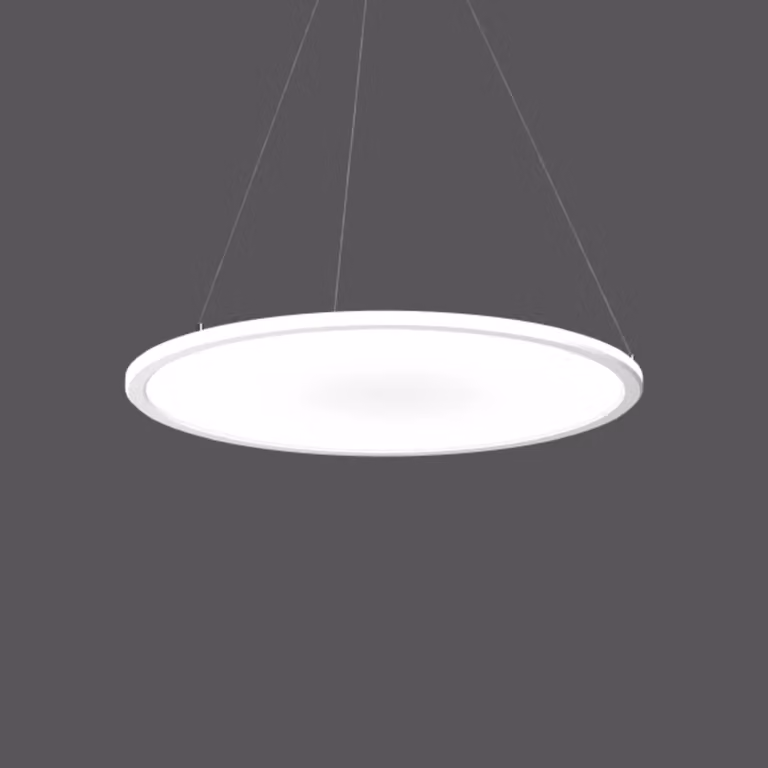 BEGA Lampada a sospensione RZB Sidelite ECO Ø 58 cm opalina 4.000 K, Bianco / Opale, Studio / Ufficio, Alluminio